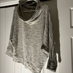 APRICOT Heather Gray Knit Cowl Neck Top